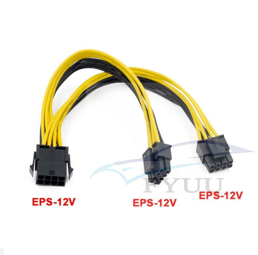 10x 8 to Dual 8 Pin EPS 12V Motherboard Power Supply Cable Y-Splitter Adapter