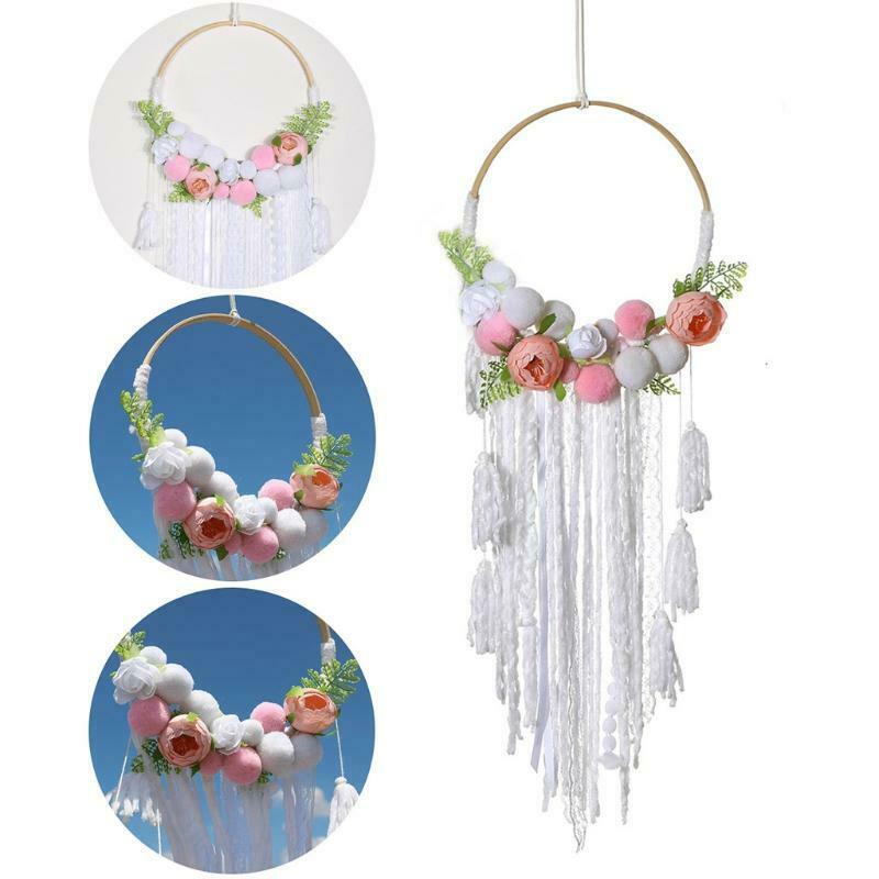 Boho Dream Catchers with Rose Flowers Handmade Dreamcatchers for Wall Hanging