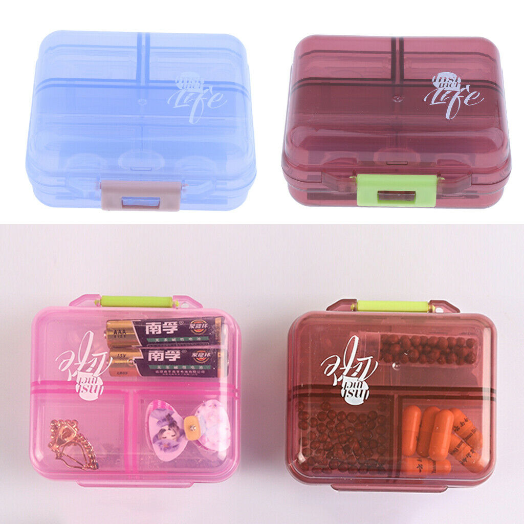 2Pcs Travel Pill Box Medicine Organizer Container Jewellery Case Storage Holder,