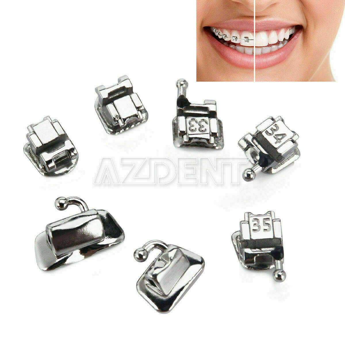 3 Boxes Dnetal Self-ligating Brackets With Buccal Tube Mini MBT.022 Hooks 3-4-5