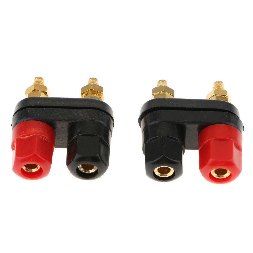 2 x Dual Banana Plug Connector Terminal Binding Post for Speaker Amplifier