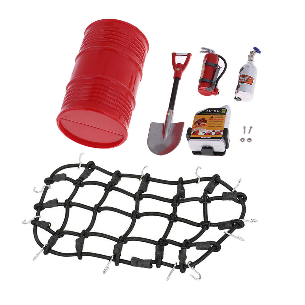 RC Decor Shovel Fuel Tank With Rubber Luggage Net for 1/10 D90 RC Cralwer