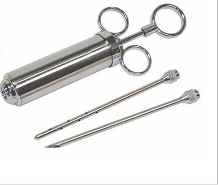 Grill Stainless Steel Meat Marinade Injector 2 oz Flavor Needle Cooking Syringe