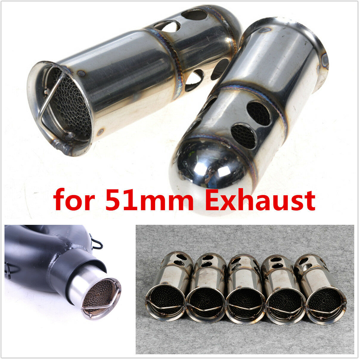 50.8mm Motorcycle Exhaust Can DB Killer Silencer Muffler Baffle for 51mm Exhaust