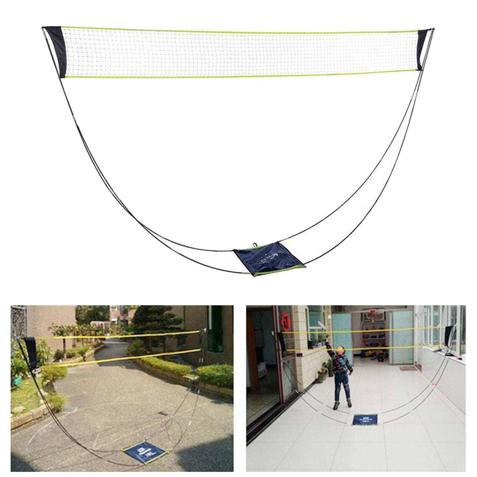 Portable Badminton Net Set for Tennis Yard Beach Games No Stakes Required