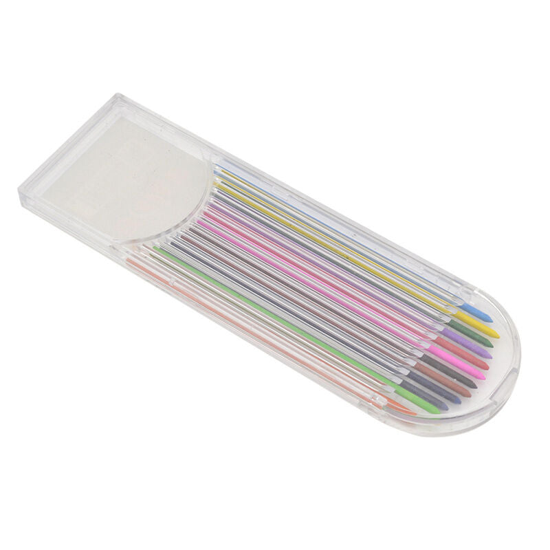 1 Set 12 Colors 2mm Lead Refills for Mechanical Pencil Stationery Painting New