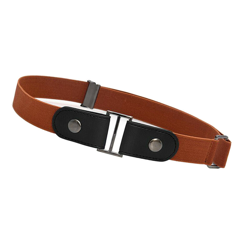No Buckle Stretch Belt for Men and Women Brown