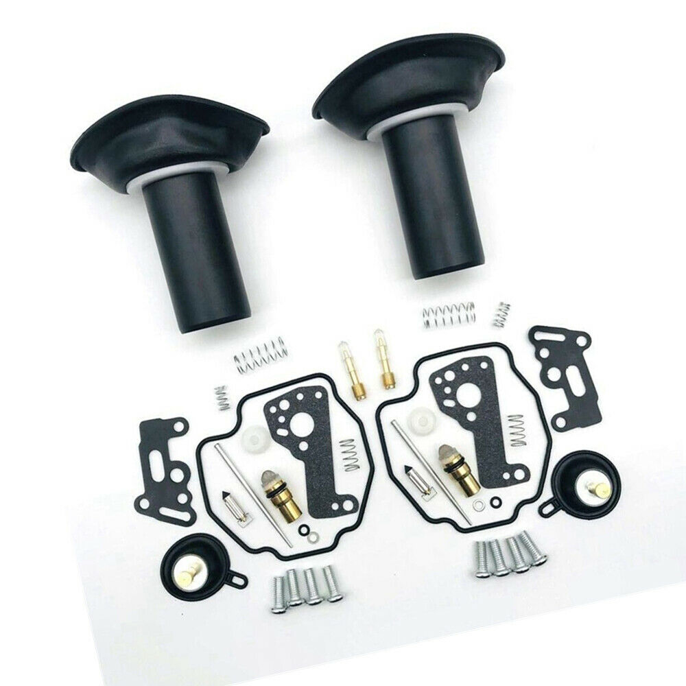 2 Set Carburetor Rebuild Kit & Plunger For Yamaha Virago XV535 XV 535 1990-2001
