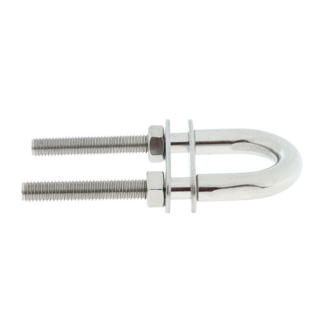 2xStainless Steel Boat Bow Stern Eye U-Bolt M8x10 Boat Special Design