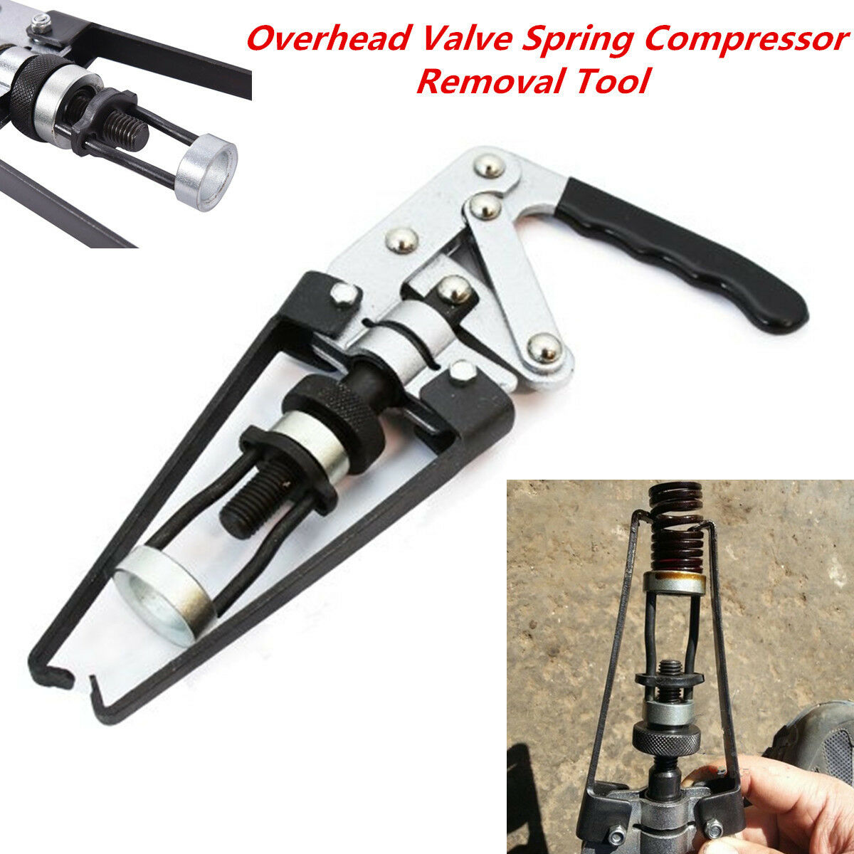 Heavy Duty Overhead Valve Spring Compressor Stem Engine Seal Keeper Removal Tool