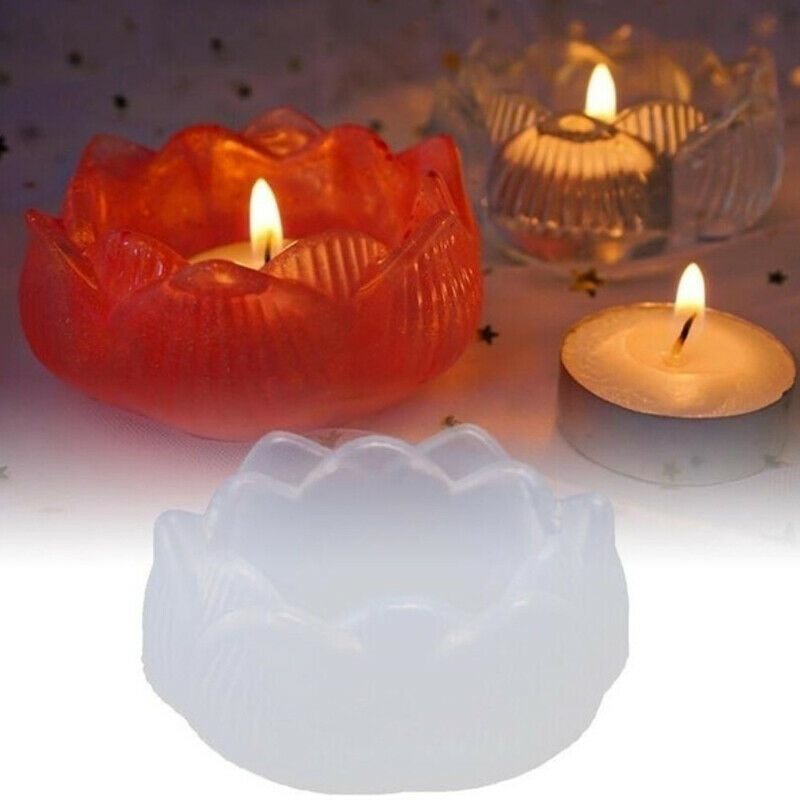 Transparent DIY Ashtray Mold Lotus Candle Holder Storage Box Mould Crafts.l8
