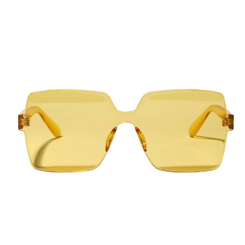 3 Pieces Fashion One Piece Sunglasses Square Rimless Eyeglasses Party Shades