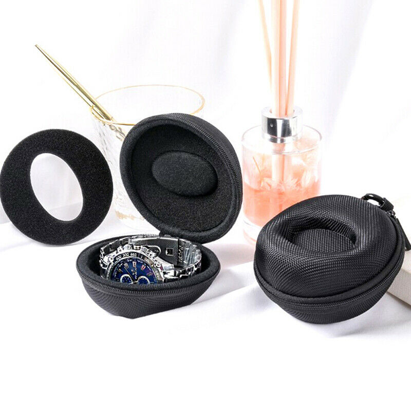 Portable  Watch Storage Box Single Watch Travel Case  zipper storage coinUK Tt