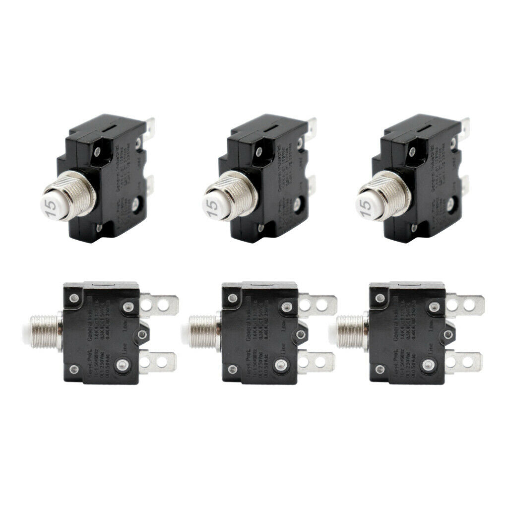6set Push Button Circuit Breaker Fuse holder w/ Quick Connect Terminals