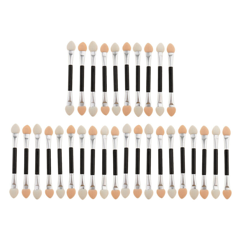 Dual Sided Eyeshadow Lip Nail Art Brush Sponge Tips Makeup Applicators 30 Pieces