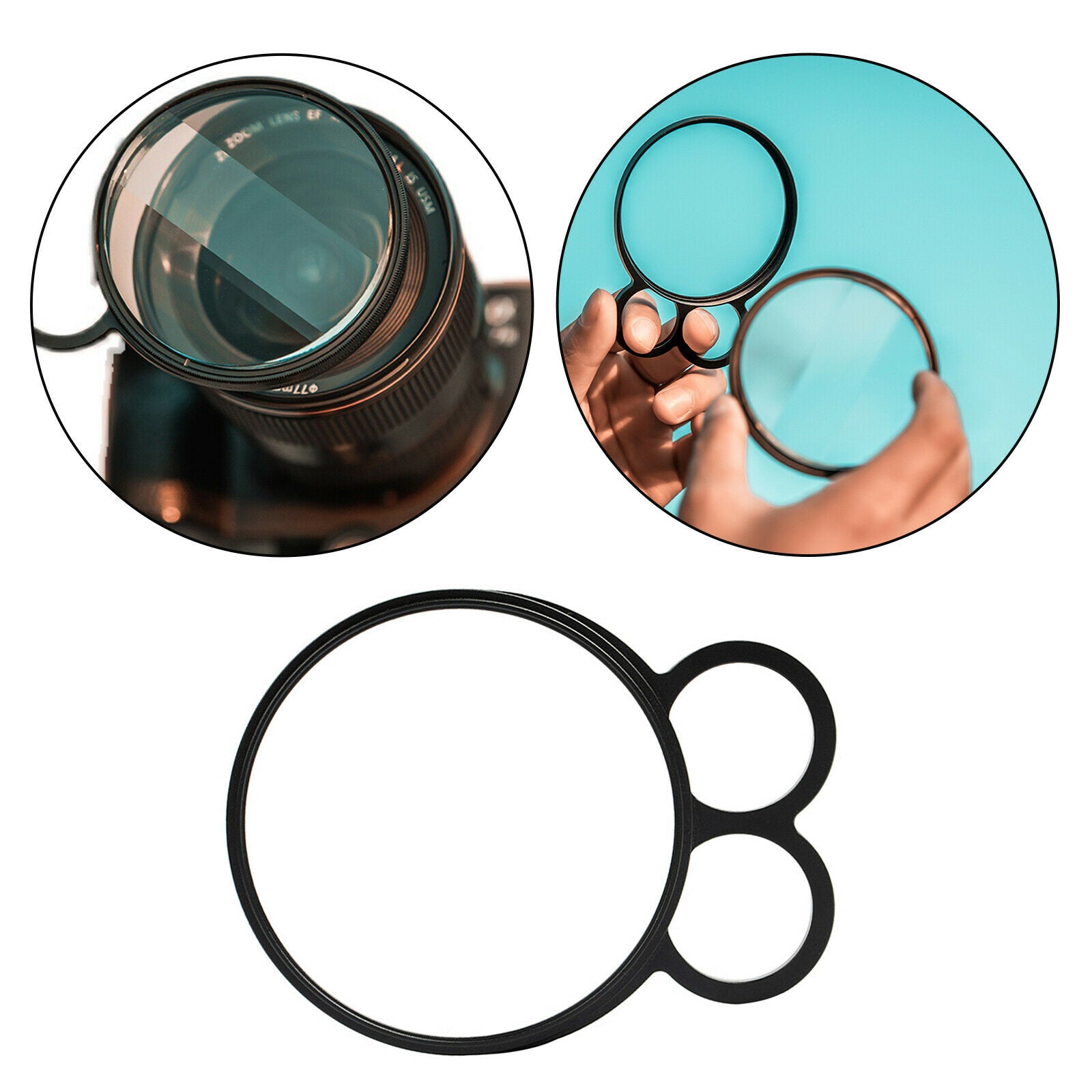 77mm special effects filter handle 2 finger ring camera SLR accessory