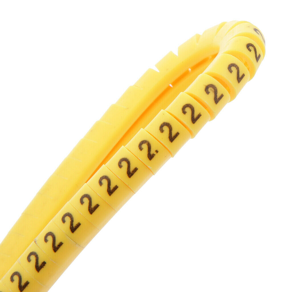 10X 100 Yellow Cable Wire Markers Identification Lables Number 0 ~ Number 9