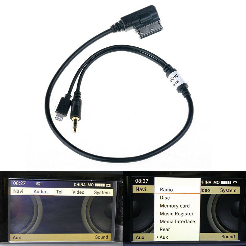 1x AMI MDI MMI 3.5 mm AUX Interface Adapter Car Audio Cable for Audi VW