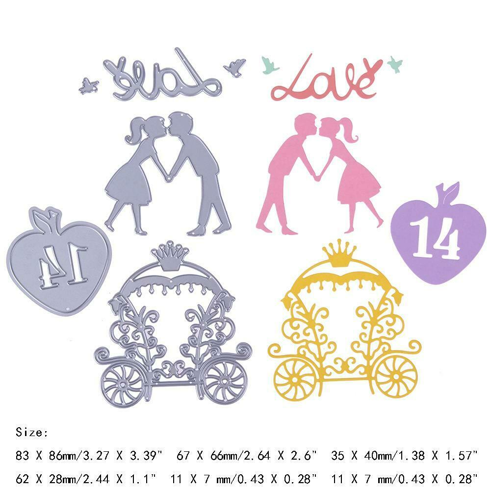 6pcs DIY Valentine's Day Cutting Dies Scrapbooking Embossing Metal Stencils @