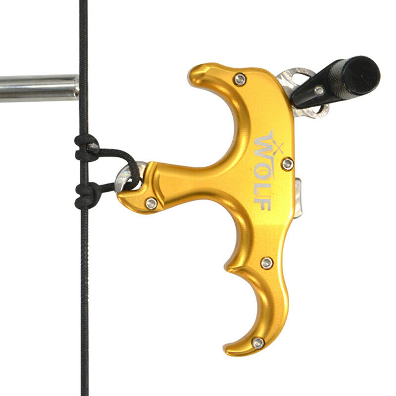 Archery Thumb Trigger 3 Finger Grip Release Aids Caliper Compound Bow Automatic