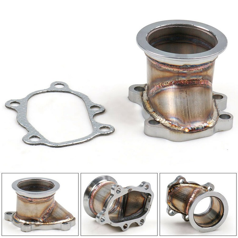 Stainless Steel Adapter For T25 T28 GT25 GT28 To63mm V-Band Flange Turbo Adaptor