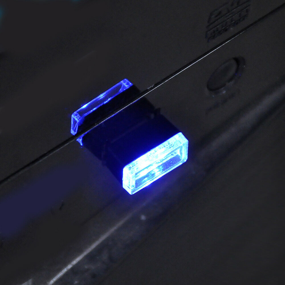 Mini USB LED Neon Car Interior Light Blue Atmosphere Ambient Lamp