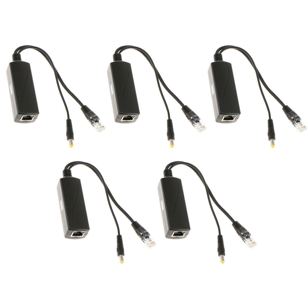 5Pcs IEEE 802.3af Micro USB Active PoE Splitter Power Over Ethernet 48V 12V