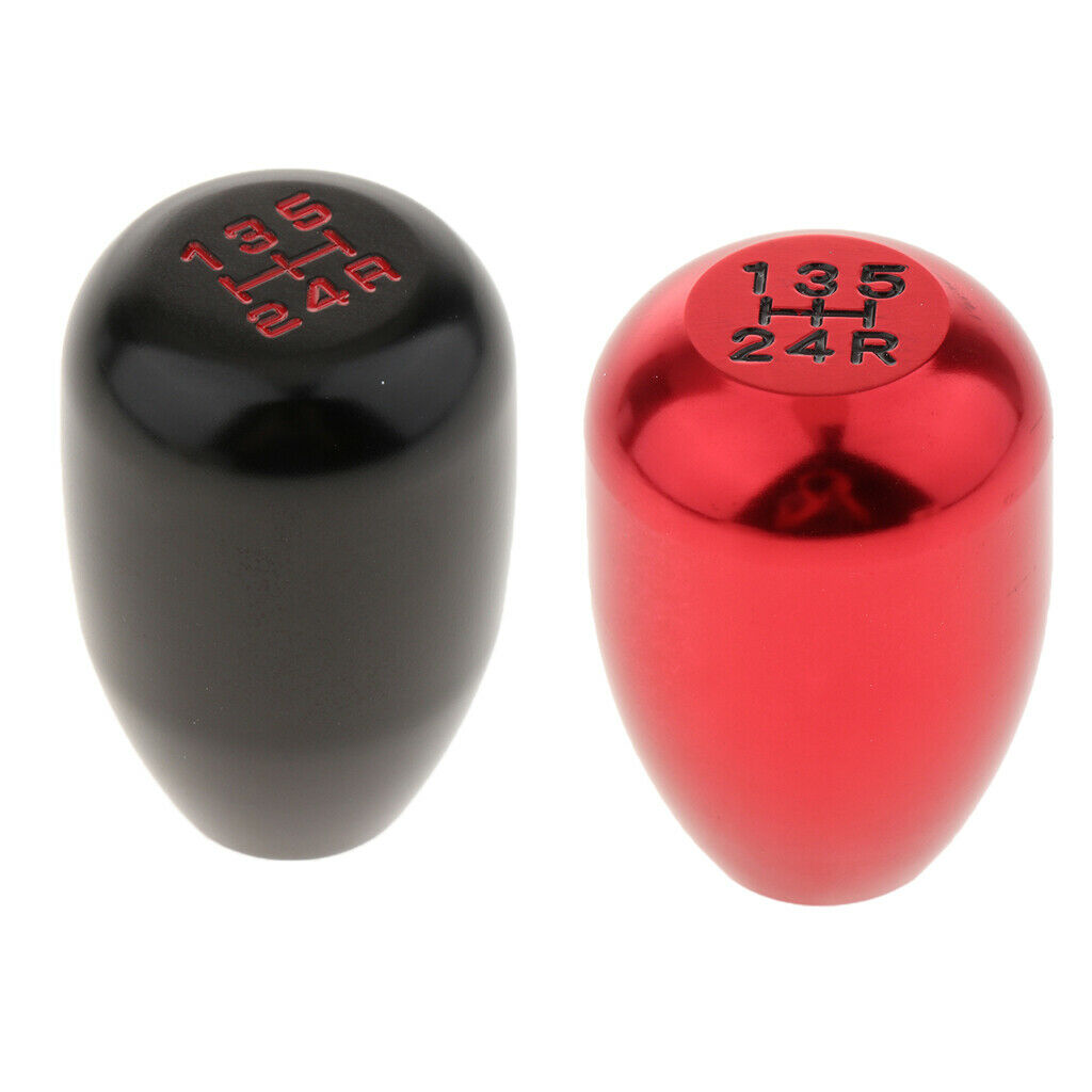 Car Aluminum 5 Speed Gear Stick Shift Knob Shifter Lever Black/Red NEW