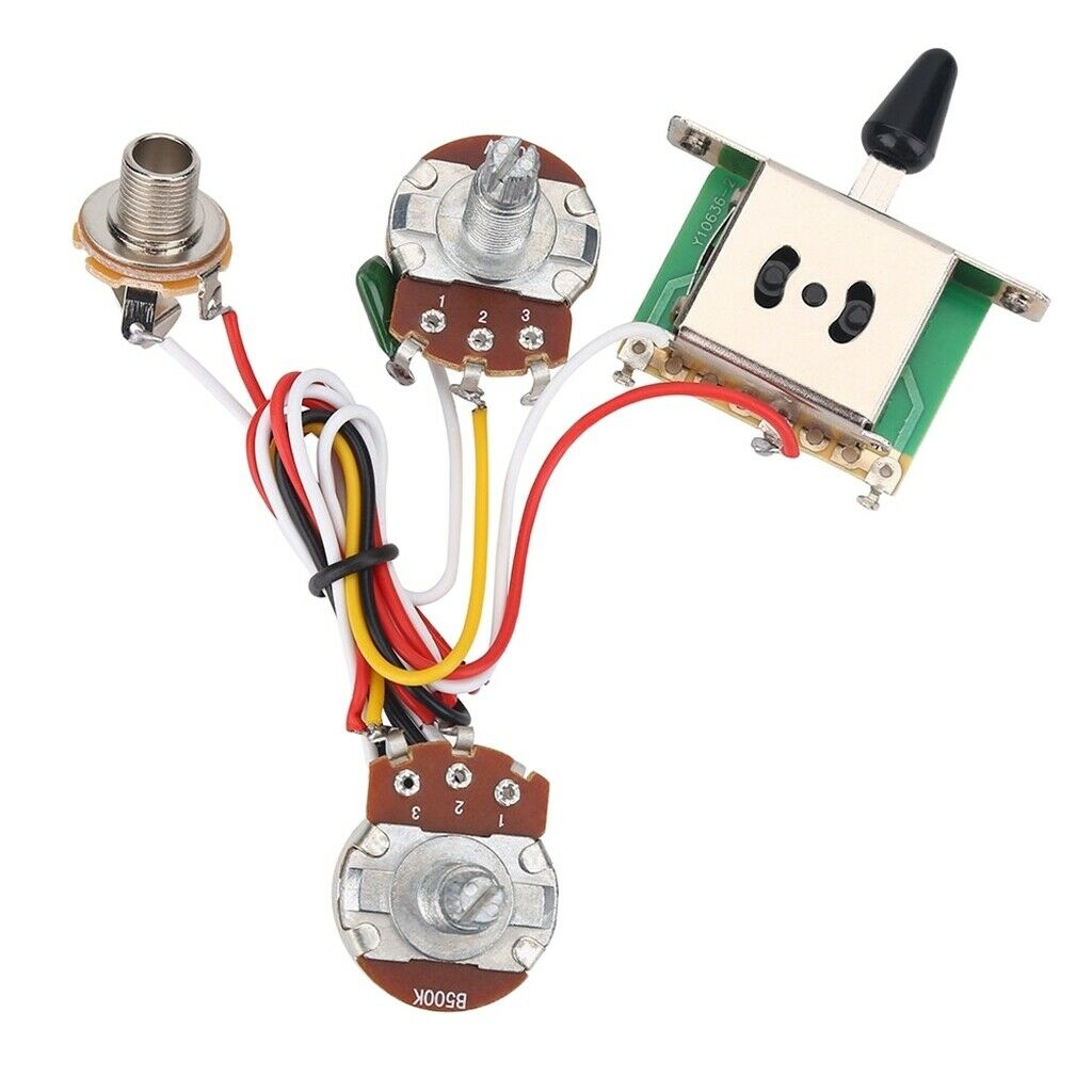 Wiring Kit For Electric Guitar, Pre-wired, 3-Way Switch, 500K Switch, 1T1V Pots