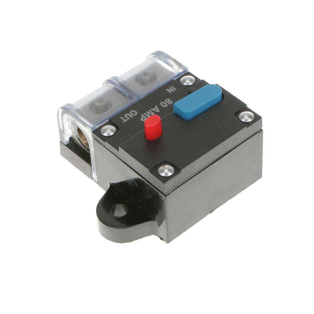 80A Amp In-Line Circuit Breaker Stereo/Audio/Car/ Fuse Holder 12V/24V