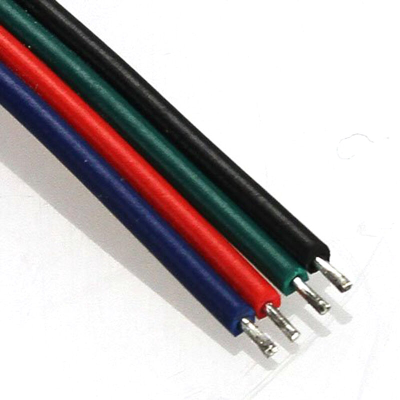 10X 4 PIN RGB LED STRIP LIGHT TO CONTROLLER CONNECTORS WIRE CABLE 10MM 5050   NL