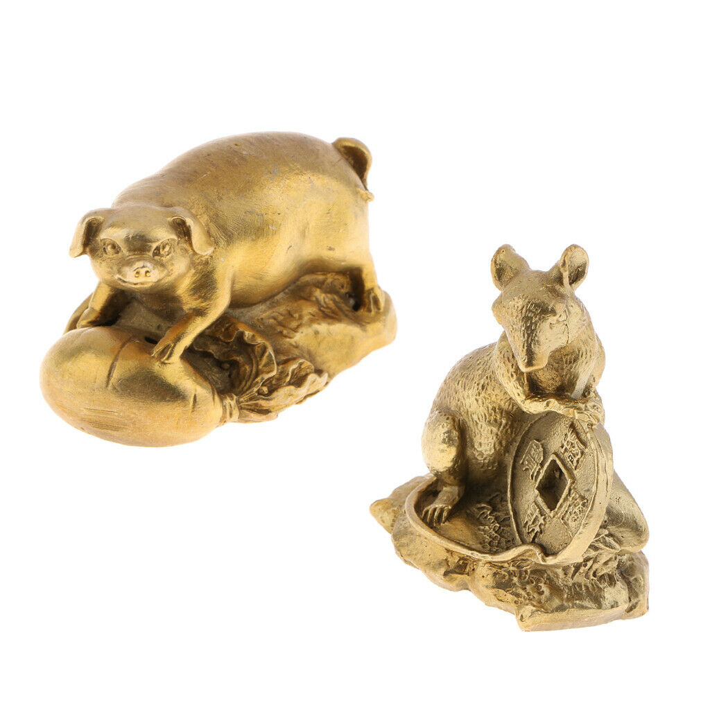 2x Oriental Chinese Feng Shui Decoration Ornament Money Lucky Coin Zodiac Animal