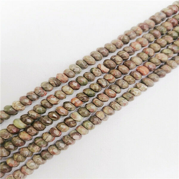 1 Strand 6x4mm Natural Ayaka Agate Faceted Rondelle Spacer Beads 15.5inch HH9296