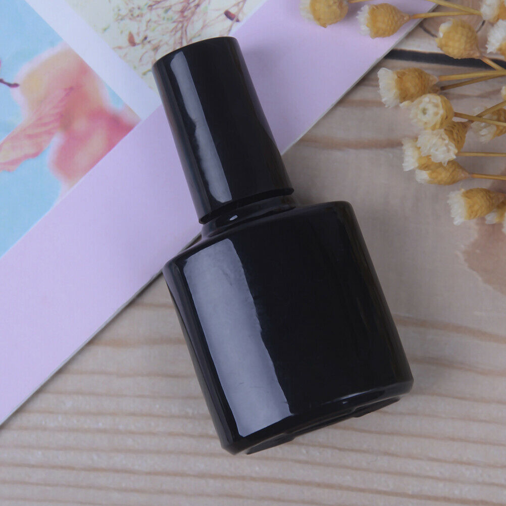 10ml Empty Nails Polish Bottle Black Glass With Agitator Mixing Ball Nail poBDA