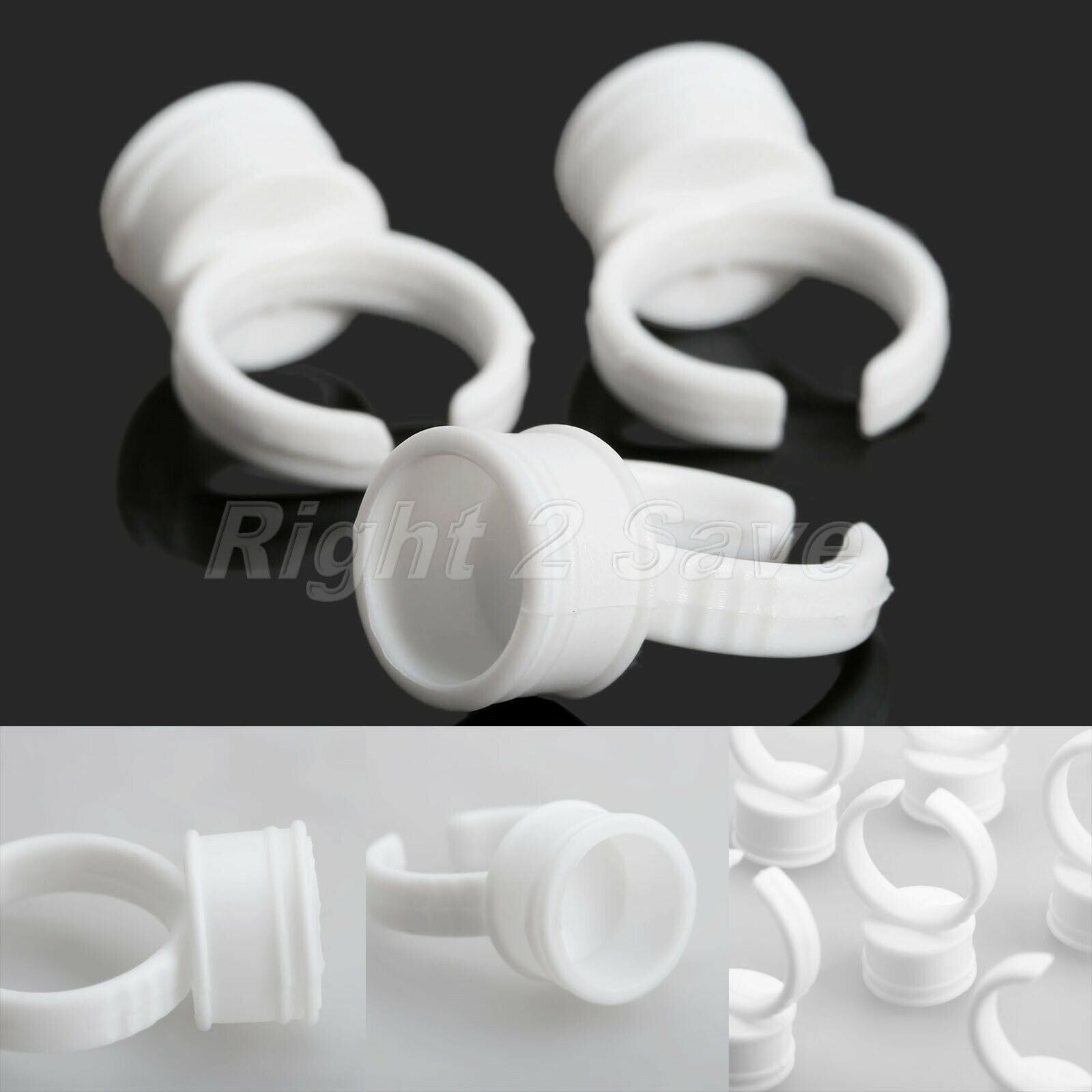 50pcs White Plastic Disposable Tattoo Ink Holder Cups Medium For Tattoo Makeup