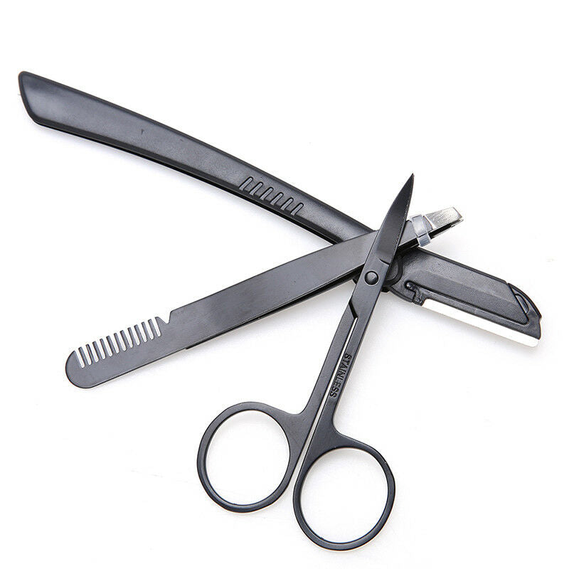 3Pcs Professional Stainless Steel Eyebrow Cutter Eyebrow Scissors Eyebrow BDiiDD