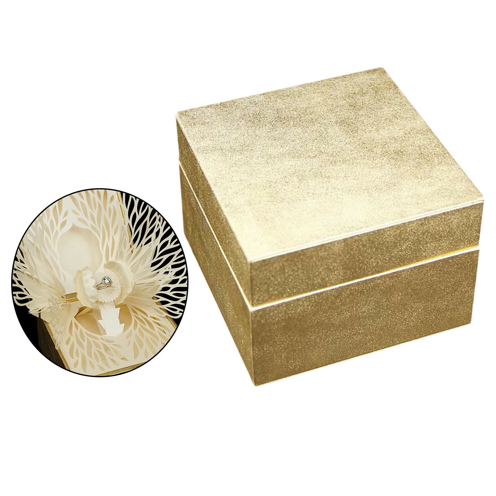Ring Box Petal Paper Carving Ring Box for Wedding Suprise Proposal