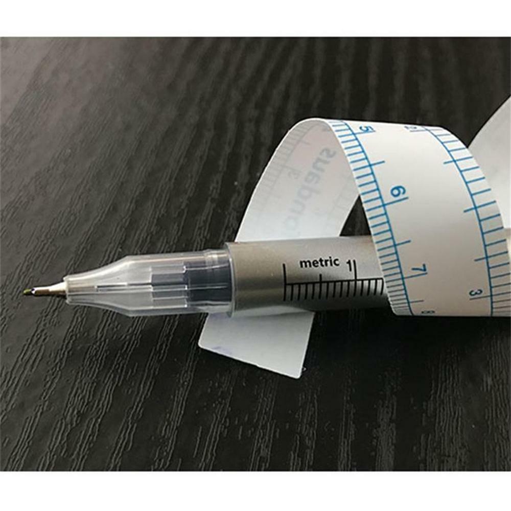 2Pcs Microblading Tattoo Eyebrow Skin Marker Pen With Measure Measuring Ruler ~