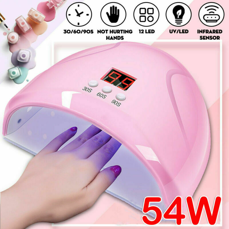 LED UV Nails Gel Polish Dryer Lamp Smart Sensing Manicure Machine Light 54W