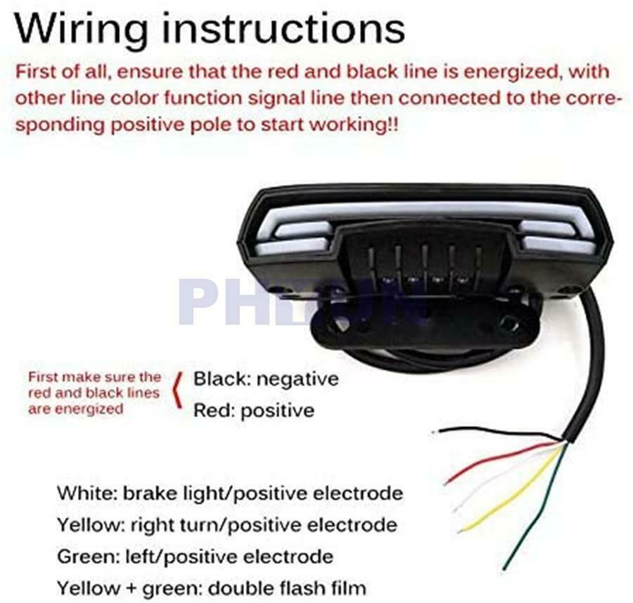 Motorcycle Light Tail Rear Brake Stop Double Flash Warning Dynamic Turn Signal