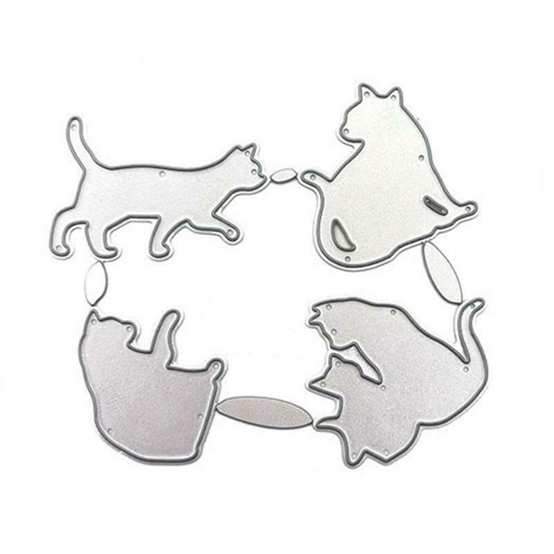 Kittens Metal Cutting Dies Stencil Scrapbooking DIY Album Stamp Paper Embossing