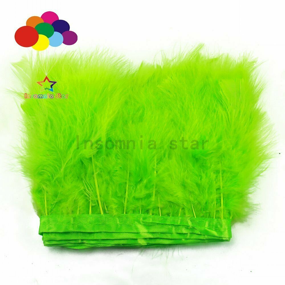 2 Meters Fruit green Marabou Turkey Feathers Trim Craft Diy Wedding Home Party