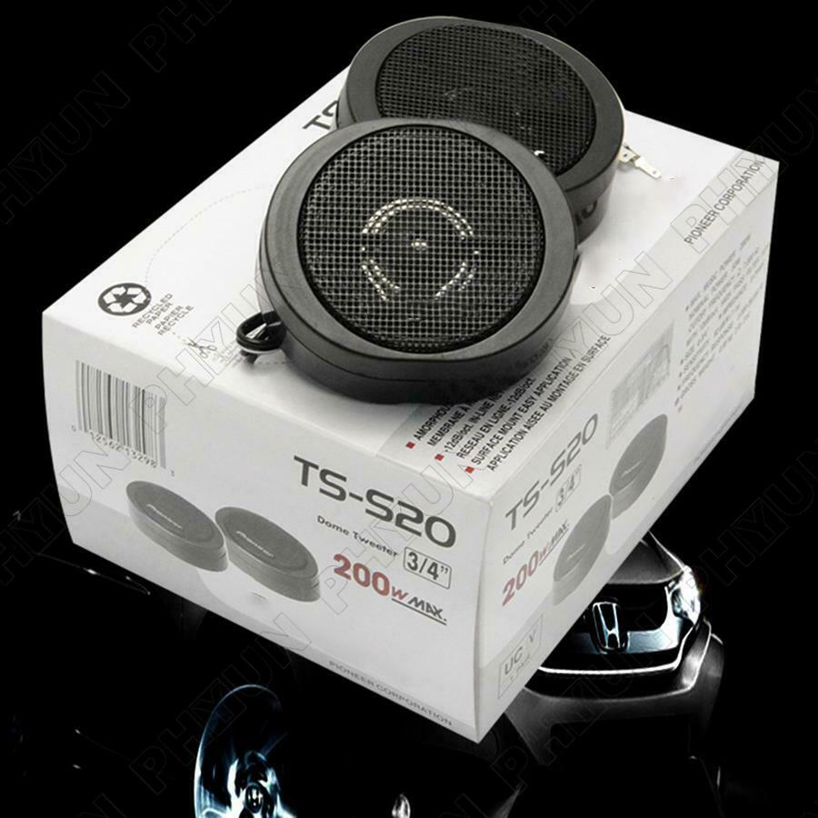 200W High Power Car Loud 3/4'' Dome Tweeter Speaker Systems Black Universal 2Pcs