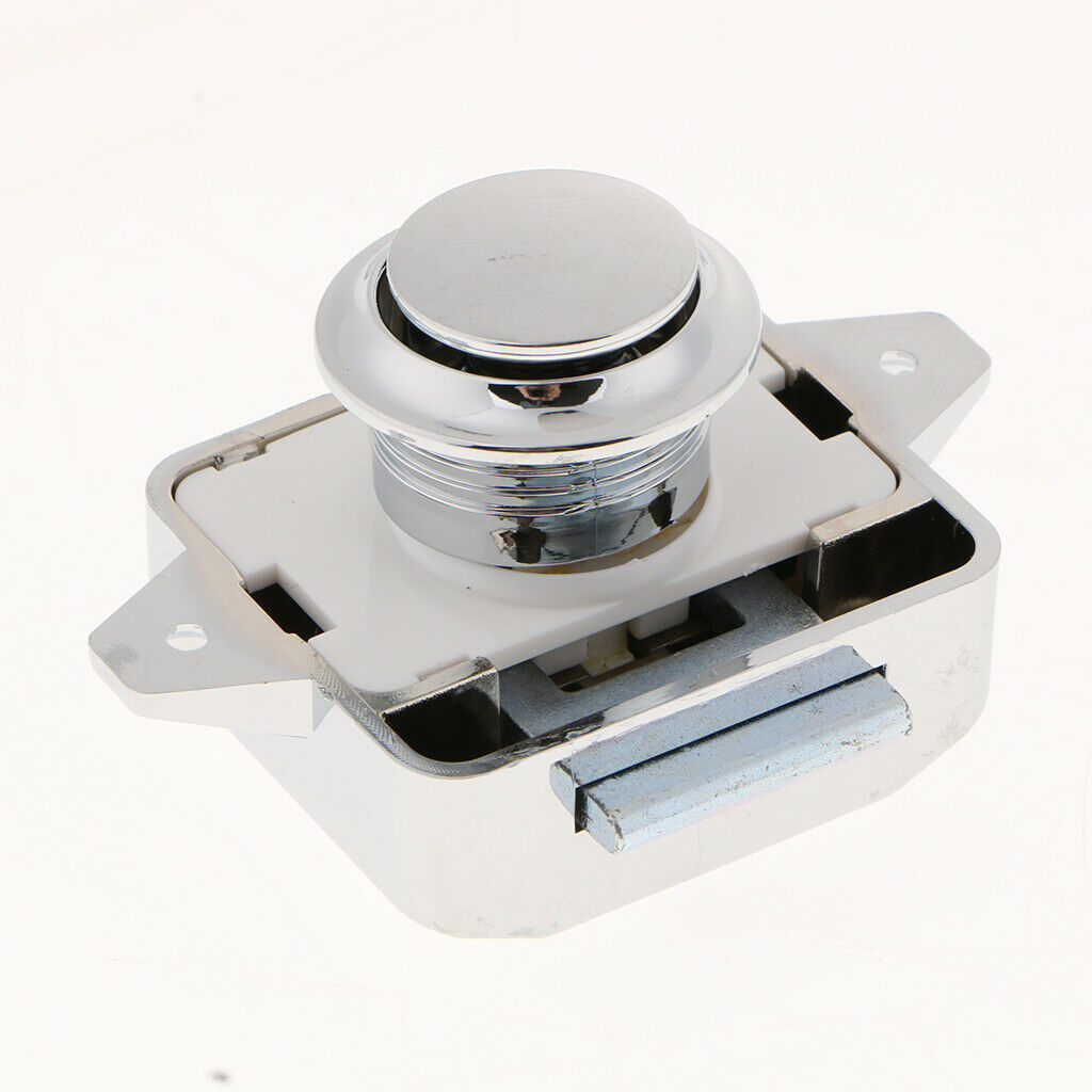 8x Push Button Cupboard Catch Lock Latch for Motorhome Trailer Boat Sliver
