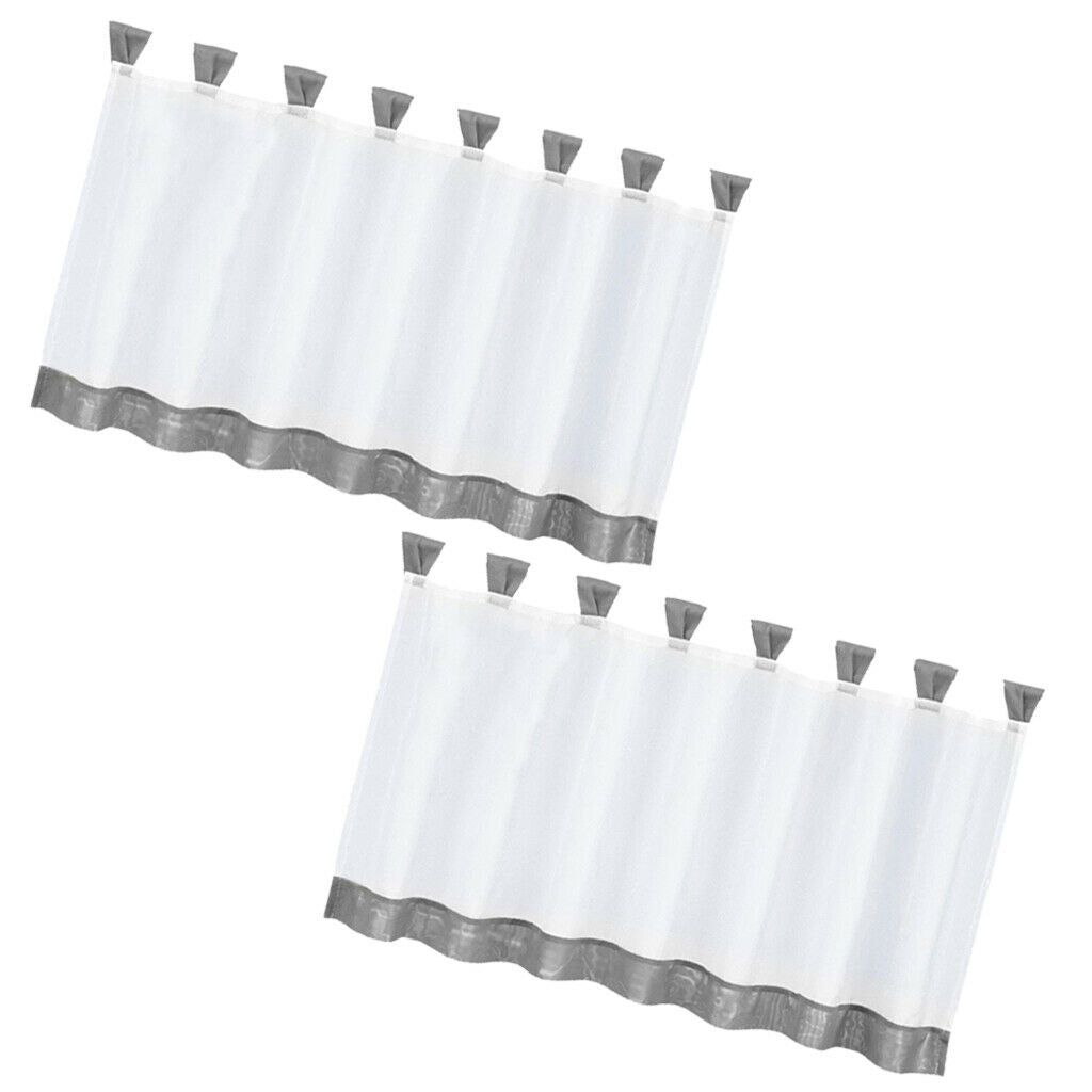 2Pcs Cafe Curtain Window Sheer,Window Valance Drape Voile