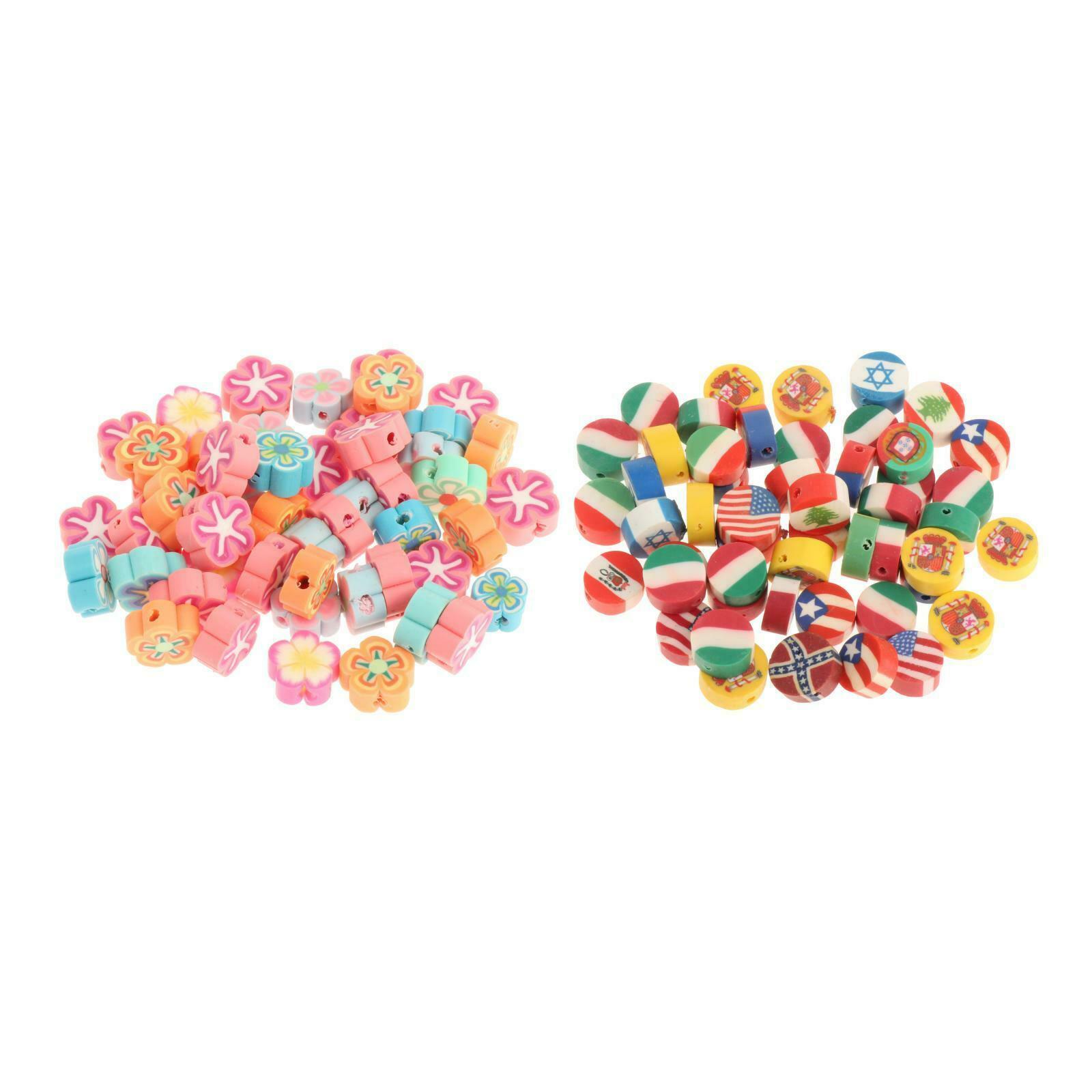 50 Pieces Soft Pottery Beads Charms for Jewelry Making Necklace Plum Bossom