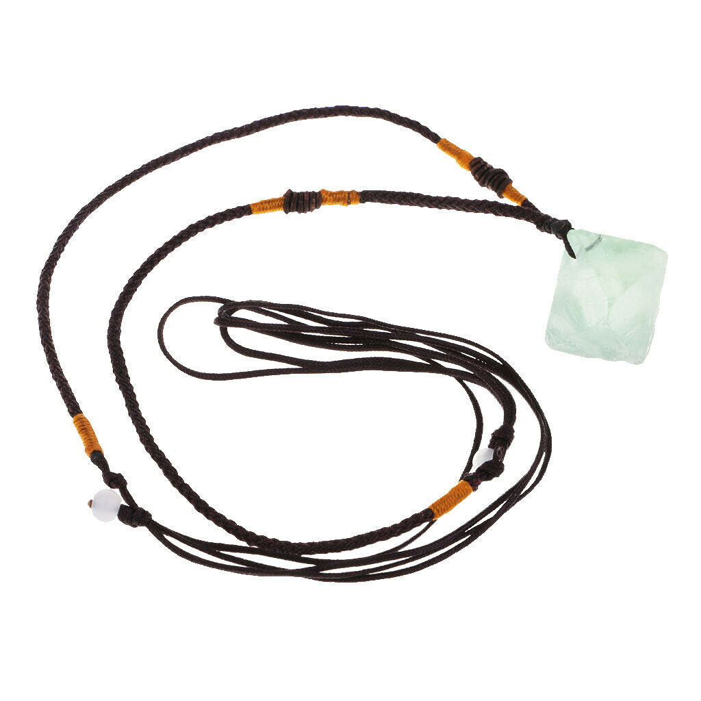 Natural Green Fluorite Crystal Pendants Reiki Stone for Meditation Relaxed