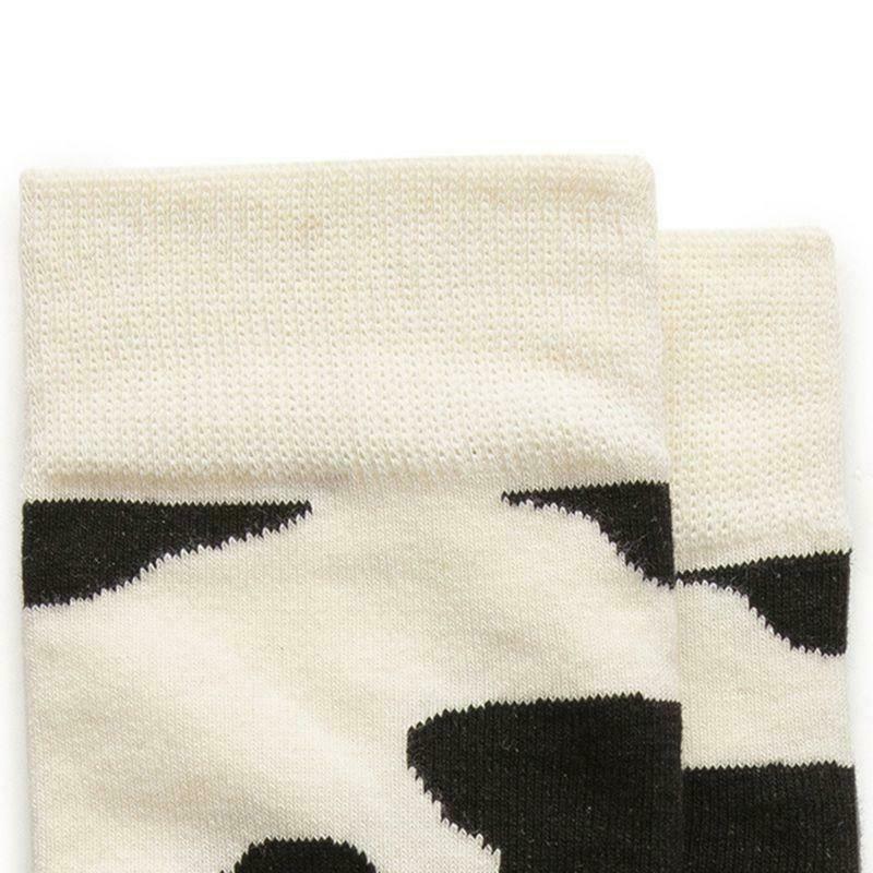 Unisex Funny Crew Socks Black White Milk Cow Print Skateboard Mid Tube Hosiery