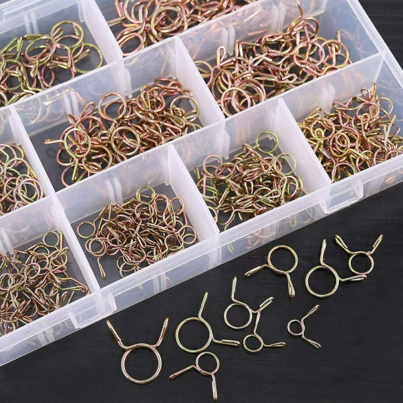 250Pcs M5 Mm-14 Mm Air Pipe Clamp Sorting Kit Spring Clamp Fuel Hose