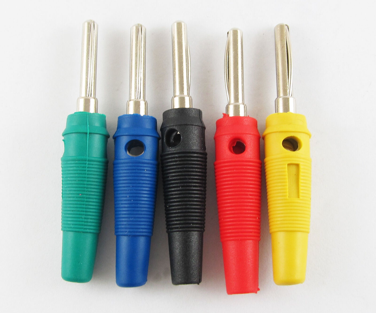 50pcs High Quqlity 4MM Brass Free Solder Banana Plug Male Test Adapter 5 Colors